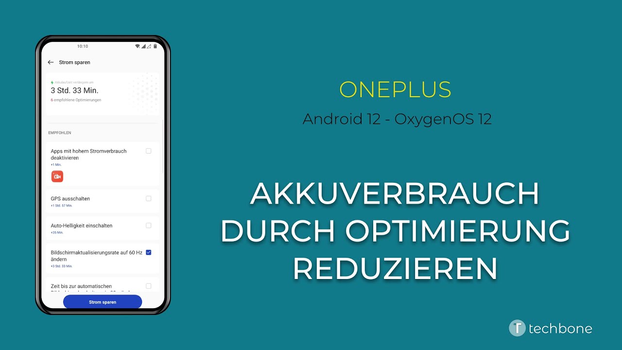 Akkuverbrauch durch Optimierung reduzieren - OnePlus [Android 12 - OxygenOS 12]
