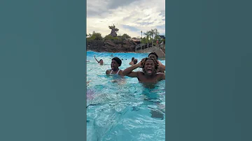 Dad takes kids to the biggest wave pool ever 😱 #shorts