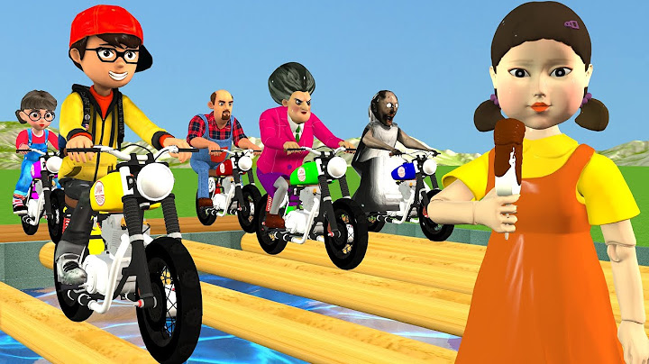Scary Teacher 3D vs Squid Game Slow Motorbike Go Through Water Tank Who's Win