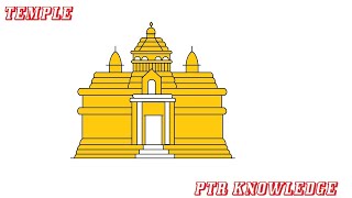 Temple drawing in ms paint | How to draw a picture in ms paint | Ms paint drawing step by step 