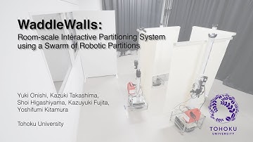 WaddleWalls: Room-scale Interactive Partitioning System using a Swarm of Robotic Partitions