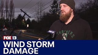 Winds cause roadway injuries, take down trees and power lines | FOX 13 Seattle