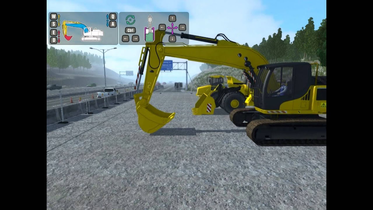 First run excavator simulator , digger PC HD 2014 coolest YouTube