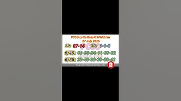 Lotto Result Today 9pm live draw July 27, 2025 Swertres Ez2 PCSO live result