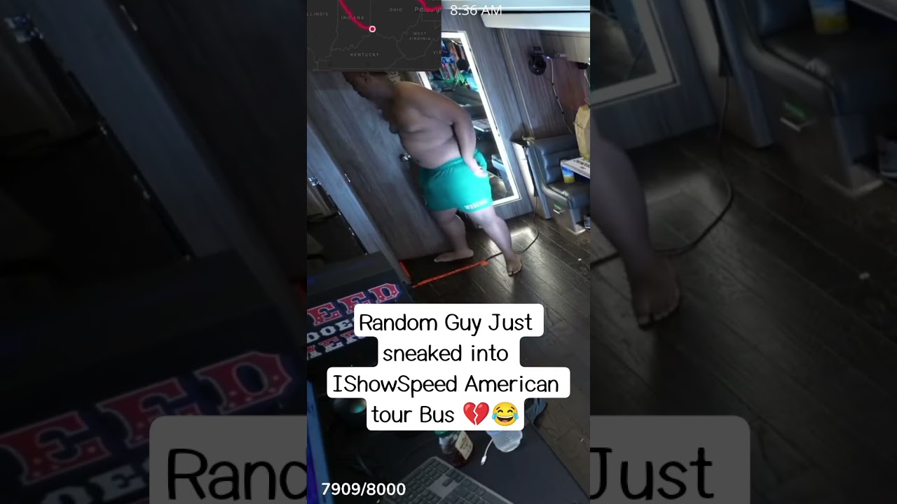 Random Guy Just sneaked into IShowSpeed American tour Bus 💔😂 