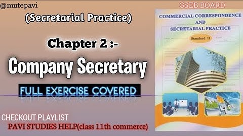 Ch:-2 Company Secretary • Full exercise questions|| SP CC
