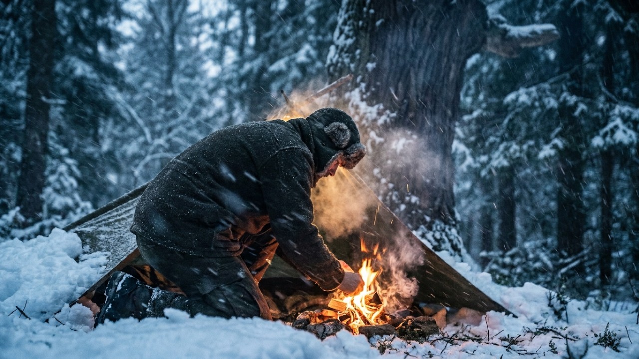 ❄️ Trapped in a Snowstorm 🔥 3 Days Alone – No Tent, No Gloves