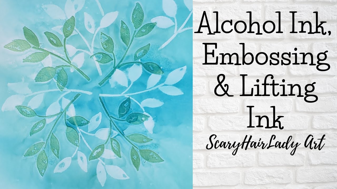 #45 Alcohol Ink, Embossing & Lifting Ink Leaves for Background or Cards ...