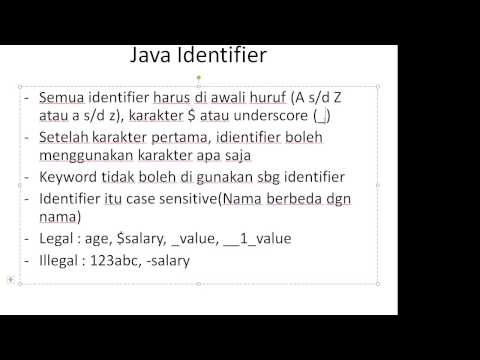5 JAVA TUTORIAL - java identifier - [BAHASA INDONESIA]