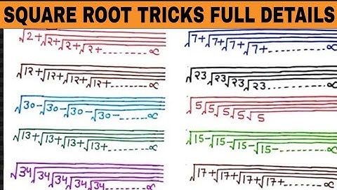 square root infinite series questions | Simplification trick  in Hindi | number system