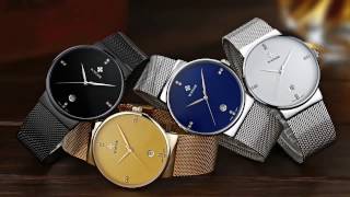 WWOOR Ultra Thin Fashion Luxury Diamond Quartz Ananlog Man Casual Wristwatch