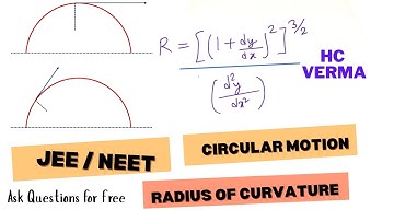 Circular Motion | HC Verma | Radius of Curvature Problems | JEE & NEET Physics Question Solution
