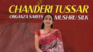 chanderi tasar /organza saree/ masur silk /simar organse/#sirimallesarees screenshot 5