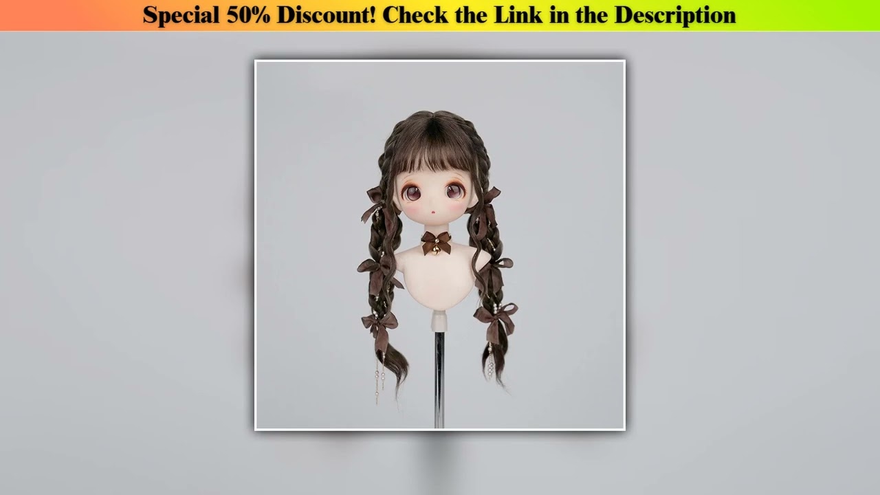Today Only 30 40 60cm bjd wig soft bangs gentle double braid wig gold brown for 1/6 1/4 1/3BJD SD D