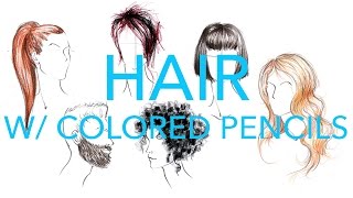 Fashion Illustration Tutorial: Hair with Colored Pencils