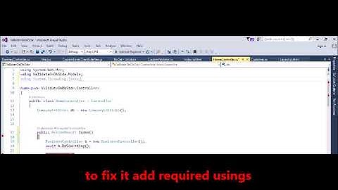 MVC - Fix Error - The 