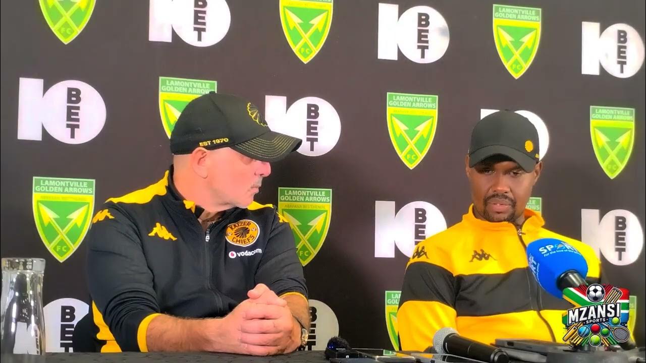 Kaizer Chiefs coach Nasreddine Nabi speaking after the 2-1 loss to Lamontville Golden Arrows
