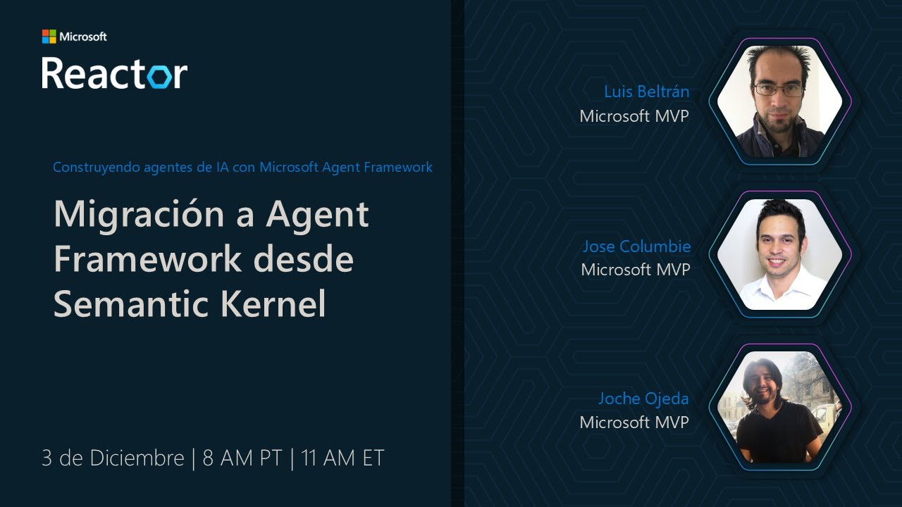 Migración a Agent Framework desde Semantic Kernel - YouTube