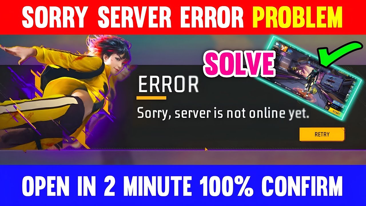 SORRY SERVER IS ONLINE YET PROBLEM FREE FIRE MAX | free fire server is not online yet problem today