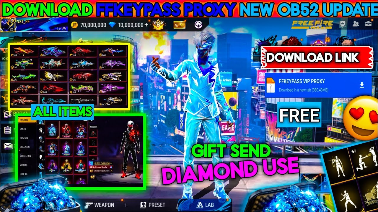 Free fire proxy server new ffkeypass proxy after ob52 update full setup video 😨😎