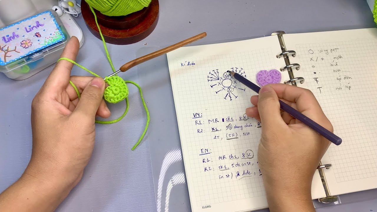 Hướng dẫn đọc các kí hiệu móc len cơ bản | Bài 4 🧶 HỌC MÓC LEN CƠ BẢN CHO NGƯỜI MỚI 🫰🏻