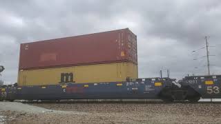 SD70ACe leading Intermodal Stack Train in Vinita,OK