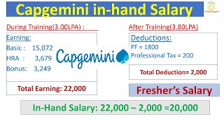 Capgemini in hand salary for freshers | Salary during & After training |salary after all deduction