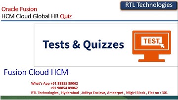 Oracle Fusion Cloud HCM Interview Questions | Tests | Fusion HCM Quiz | Real Time Questions
