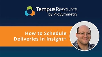 How to Schedule Deliveries in Insight+ by Tempus Resource