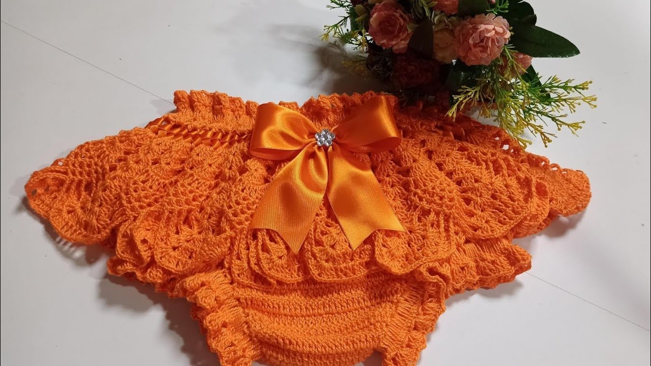 Calcinha de crochê/Tam. 0 a 6 meses/ 1° parte/ passo a passo