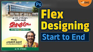 Flex Design | How to Create a Flex in Photoshop | Start to End Process | Malayalam