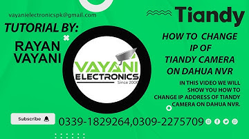 HOW TO CHANGE IP OF TIANDY
