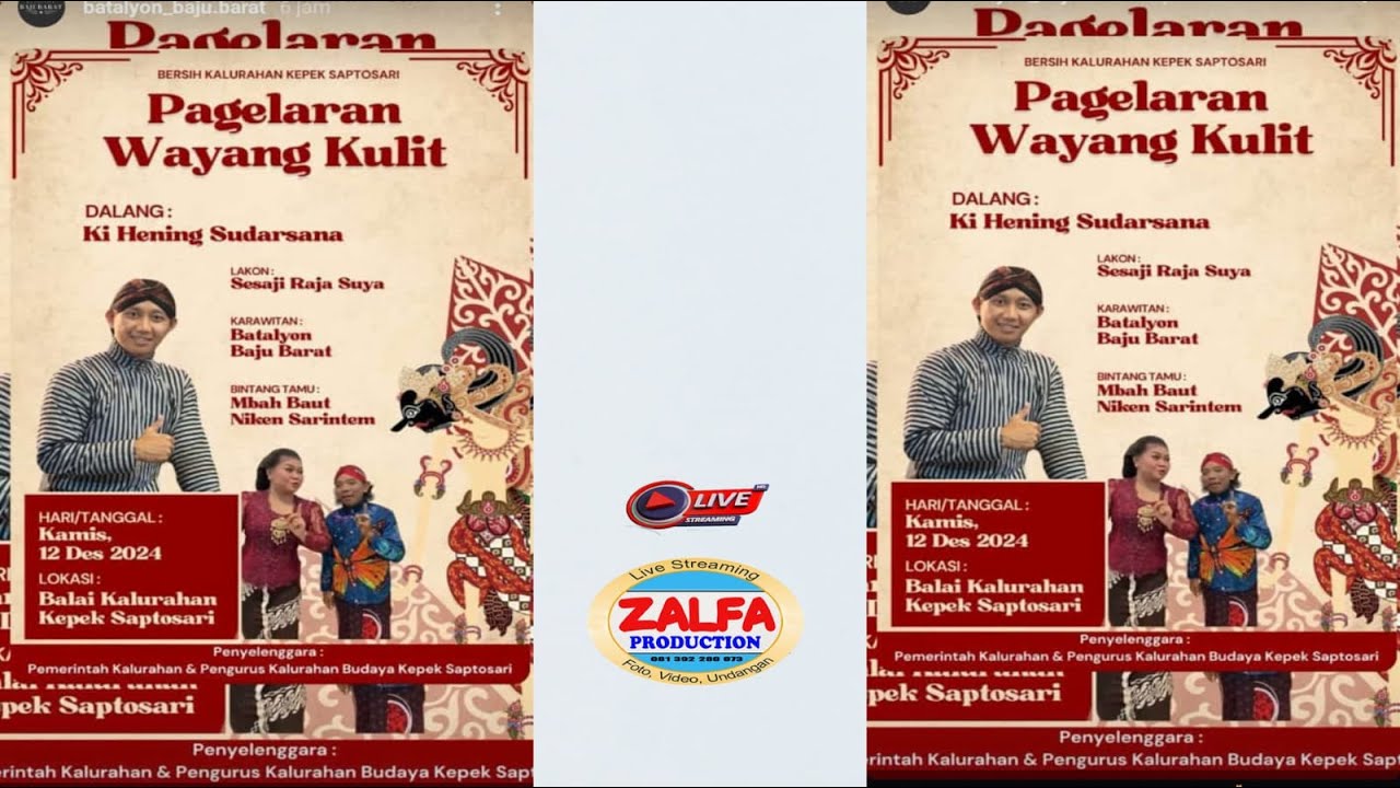 LIVE STREAMING WAYANG KULIT KI HENING SUDARSANA * BT. NIKEN & MBAH BAUT