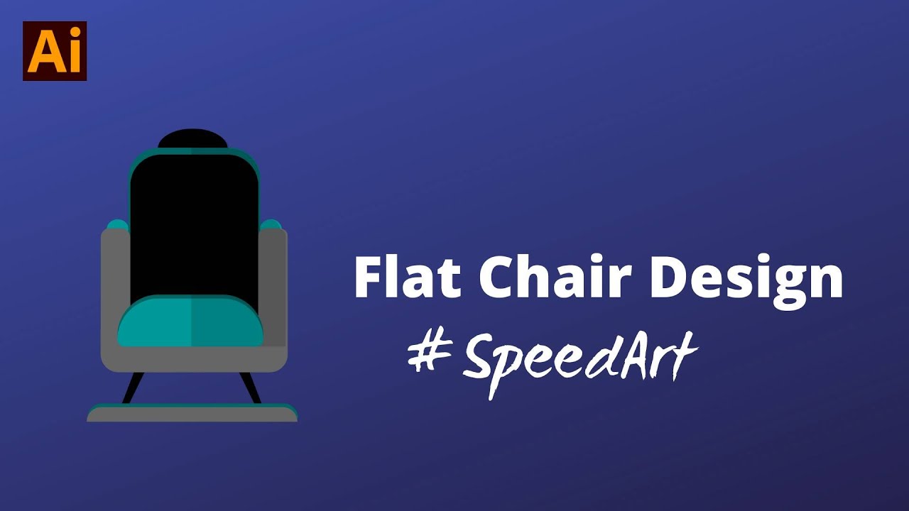 Flat Chair Design in Adobe Illustrator. Speed Art