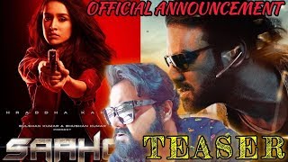 SAAHO TEASER | PRABHAS REVEALS DATE | SHRADDHA KAPOOR NEW POSTER REVIEW | OFFICIAL ANNOUNCEMENT
