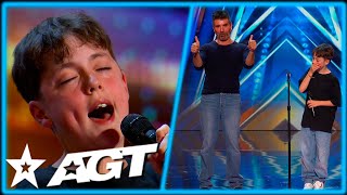 Simon Cowell Goes on Stage to PRAISE 12 Year Old Singer on America's Got Talent!
