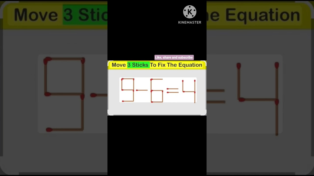 Move 3 sticks to fix the equation ✨ creative short