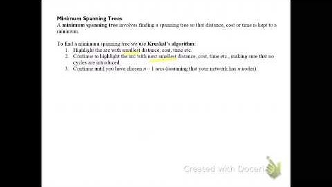 Networks - Minimum Spanning Trees