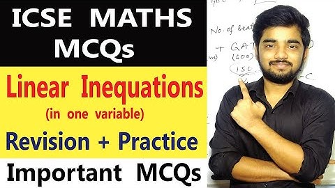MCQ on linear Inequation Icse Class 10 || Icse Class 10 Maths MCQs