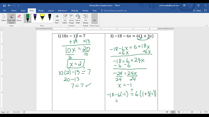 Linear Equations (Sect 1.2) part 1