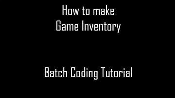 How to make an Inventory in a batch RPG