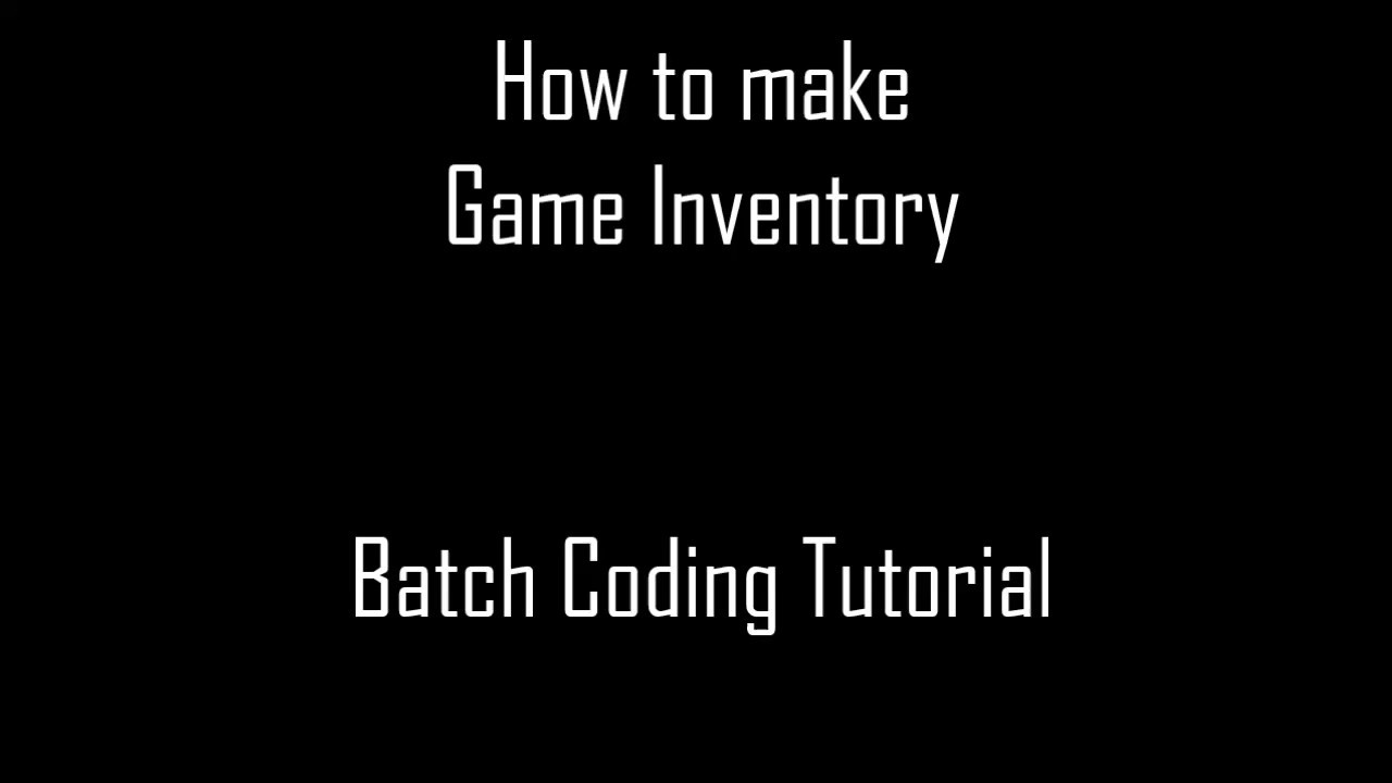 How to make an Inventory in a batch RPG - YouTube