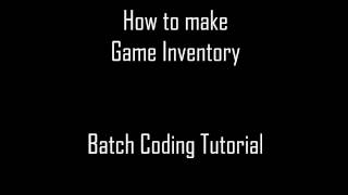 How to make an Inventory in a batch RPG Wealth