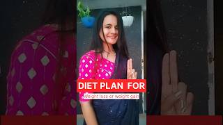 Weightloss or weight gain diet plan