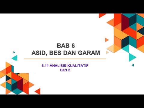 NOTA KIMIA KSSM TINGKATAN 4 BAB 6: 6.11 Analisis Kualitatif part 2