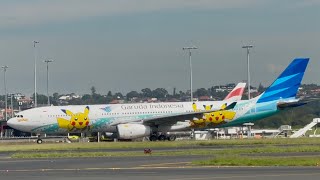Garuda, Air Calin, Vietjet &amp; Qantas A330, American B77W &amp; China Sth A350. Sydney #planespotting 