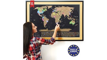 XL Scratch Off Map of The World with Flags The Only Premium Quality Large