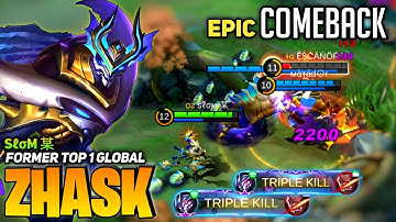 Intense Battle Zhask Epic Comeback [Former Top 1 Global Zhask] by sℓσм 某 - Mobile Legend