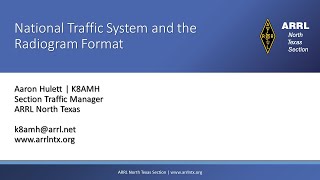 ARRL National Traffic System (NTS) and Radiogram Training - June 20, 2020