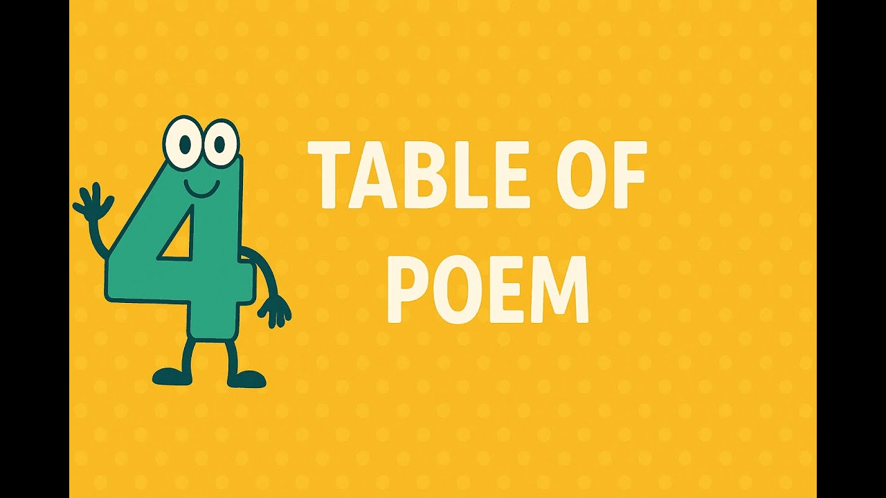 Table of 4  #MultiplicationTable #TableOf4 #MathPoem #FunWithMath